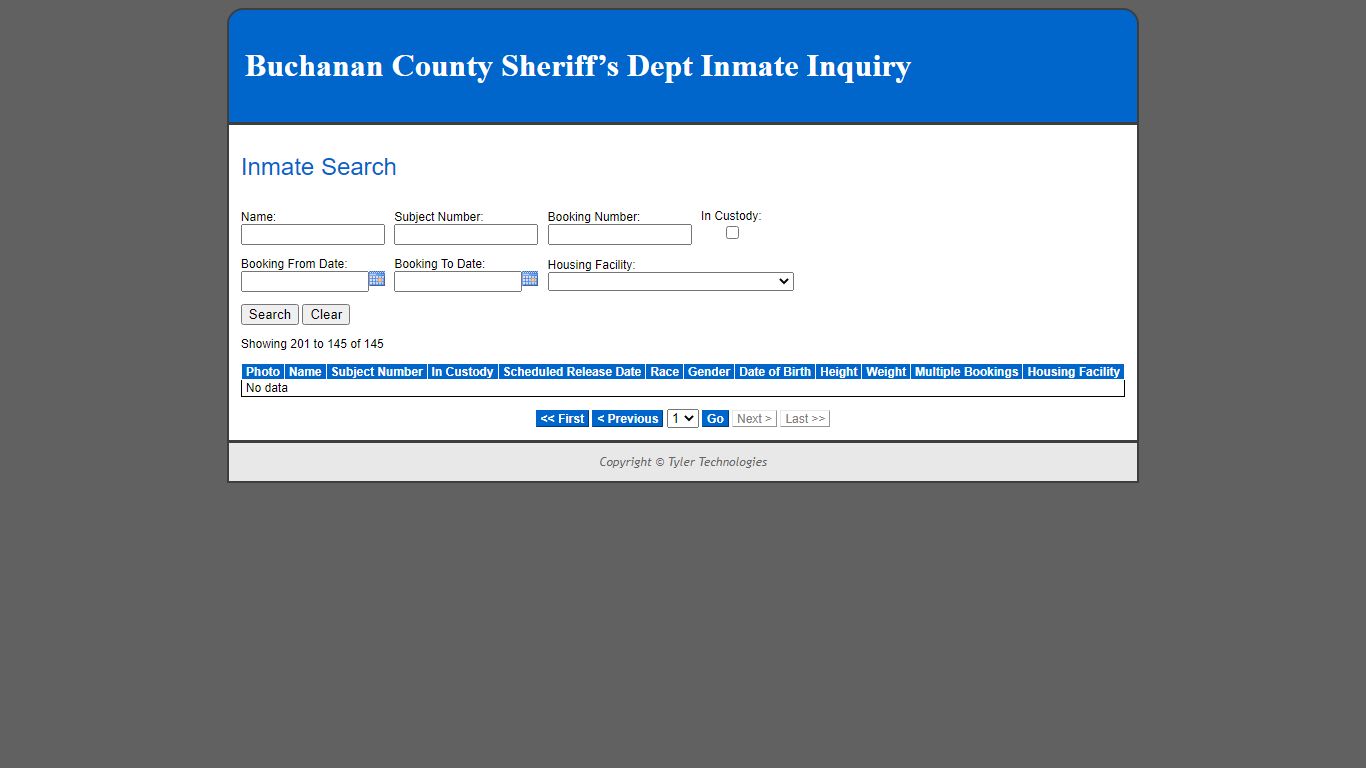 Inmate Search - Buchanan County, Missouri